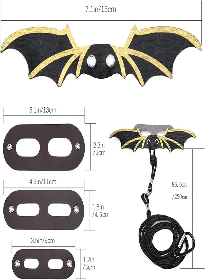 cyhaen 3 Size Pack Bearded Dragon Leash and Harness Set, Bearded Dragon Harness, Soft Leather Detachable Adjustable Reptile Lizard Leash Bearded Dragon (Golden) - Image 5